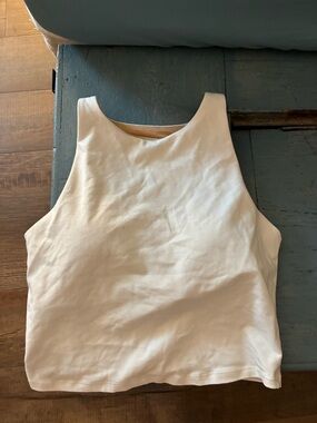 Old Navy Cream High-Neck Crop Tank
